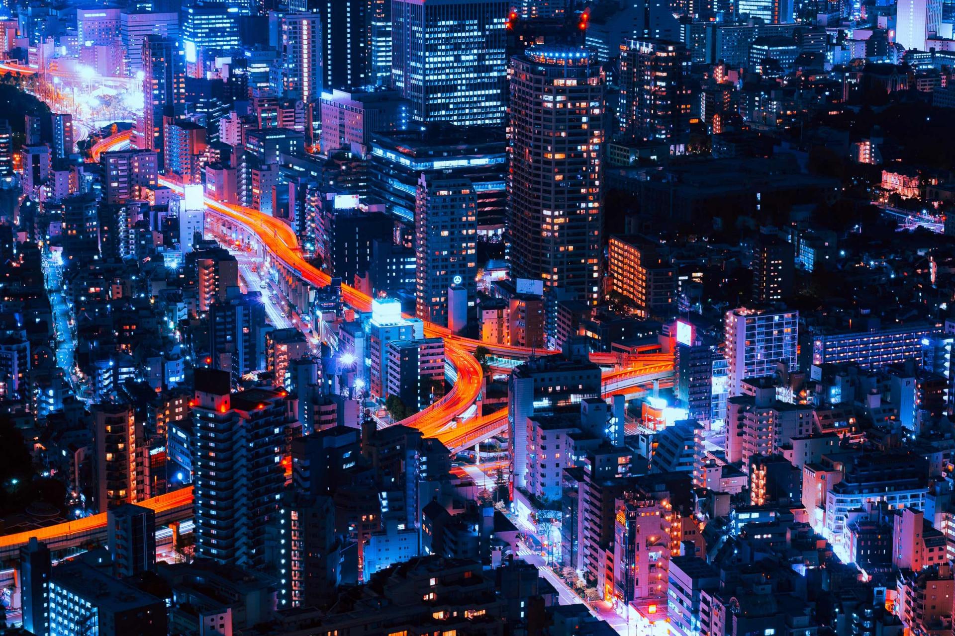 Timelapse of Tokyo at night